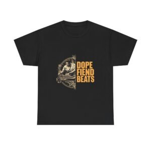 Dope Fiend Beats T-Shirt — Vintage DJ Turntable Tee for Music Producers & Hip-Hop Fans