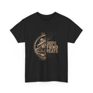 T-Shirt — “Dope Fiend Beats” Music Graphic Tee (Moon & Floral)